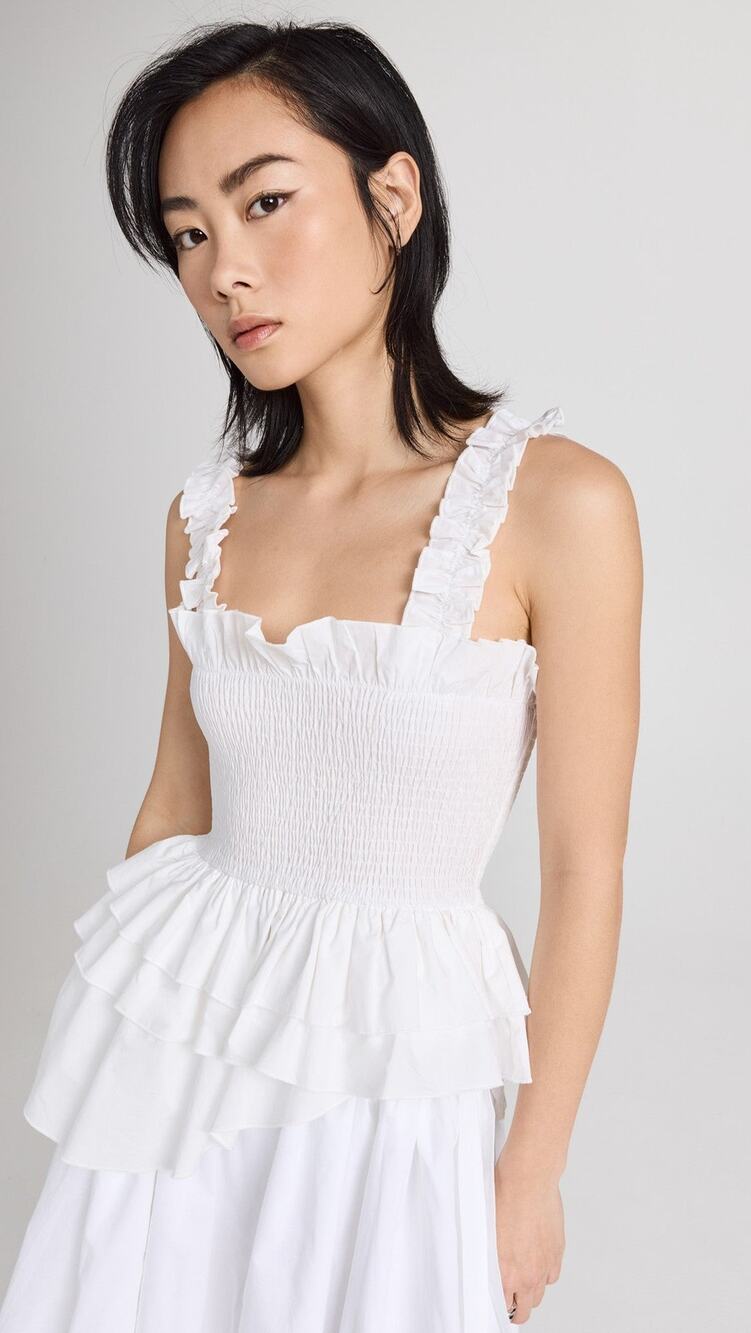 Allina Liu Garden Cotton Tank Top - M White